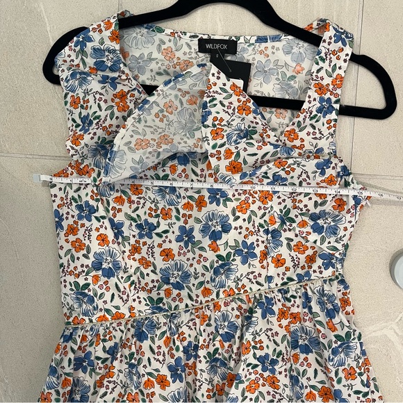 NWT Wildfox Asymmetrical Sleeveless Top with ruffles and floral pattern - Picture 7 of 10